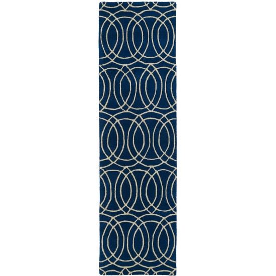 Kaleen Tara Square Collection REV02-22 Navy Area Rug 3'9" x 3'9"