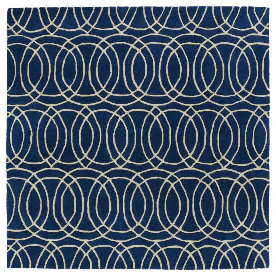Kaleen Tara Square Collection REV02-22 Navy Area Rug 5'9" x 5'9"