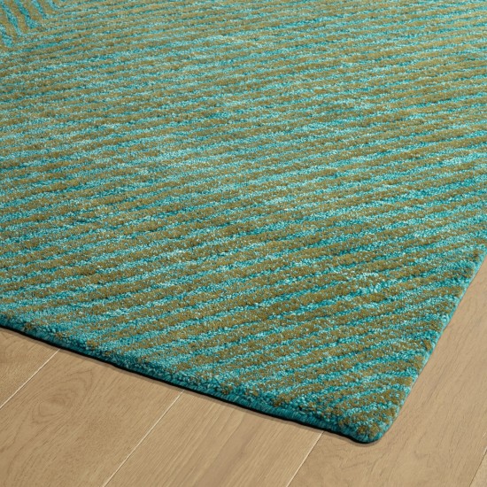 Kaleen Textura Collection Dark Turquoise Throw Rug 2' x 3'