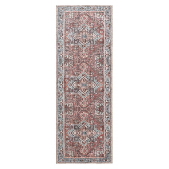 Kaleen Vera Collection Bright Light Blue Runner 2'6" x 9'