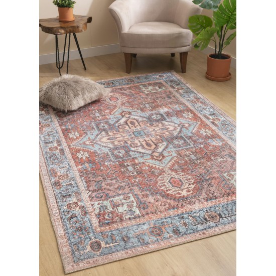 Kaleen Vera Collection Bright Light Blue Area Rug 7'6" x 10'