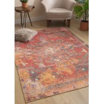 Kaleen Vera Collection Bright Red Area Rug 7'6" x 10'
