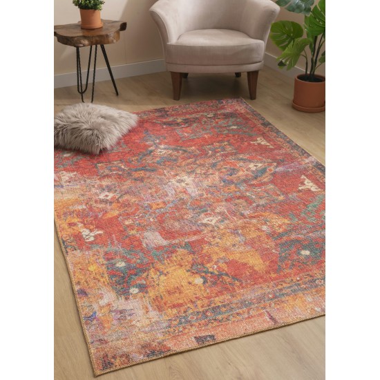 Kaleen Vera Collection Bright Red Area Rug 7'6" x 10'