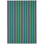 Kaleen Voavah Collection Teal Navy Throw Rug 2' x 3'