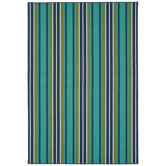 Kaleen Voavah Collection Teal Navy Throw Rug 2' x 3'