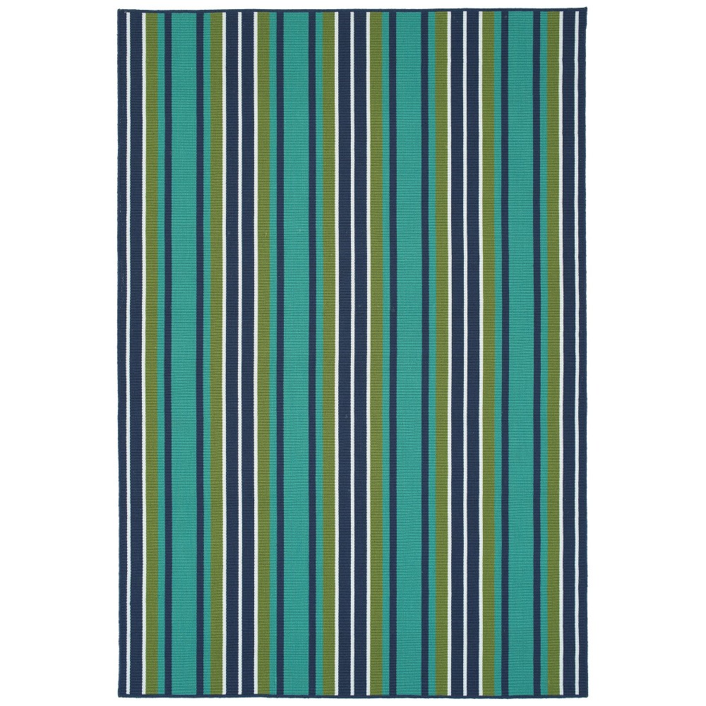 Kaleen Voavah Collection Teal Navy Throw Rug 2' x 3'