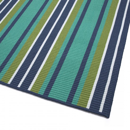 Kaleen Voavah Collection Teal Navy Throw Rug 2' x 3'