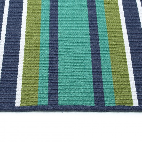 Kaleen Voavah Collection Teal Navy Throw Rug 2' x 3'