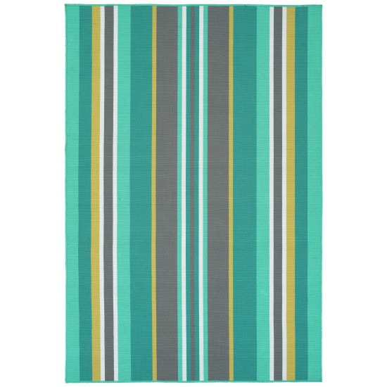 Kaleen Voavah Collection Teal Turquoise Throw Rug 2' x 3'