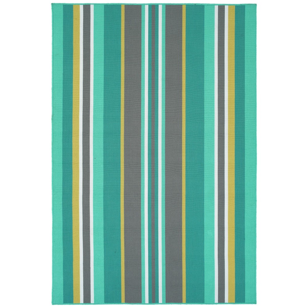 Kaleen Voavah Collection Teal Turquoise Throw Rug 2' x 3'