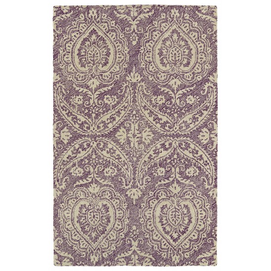 Kaleen Weathered Collection Light Purple Throw Rug 2' x 3'