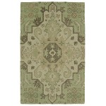 Kaleen Weathered Collection Dark Green Throw Rug 2' x 3'