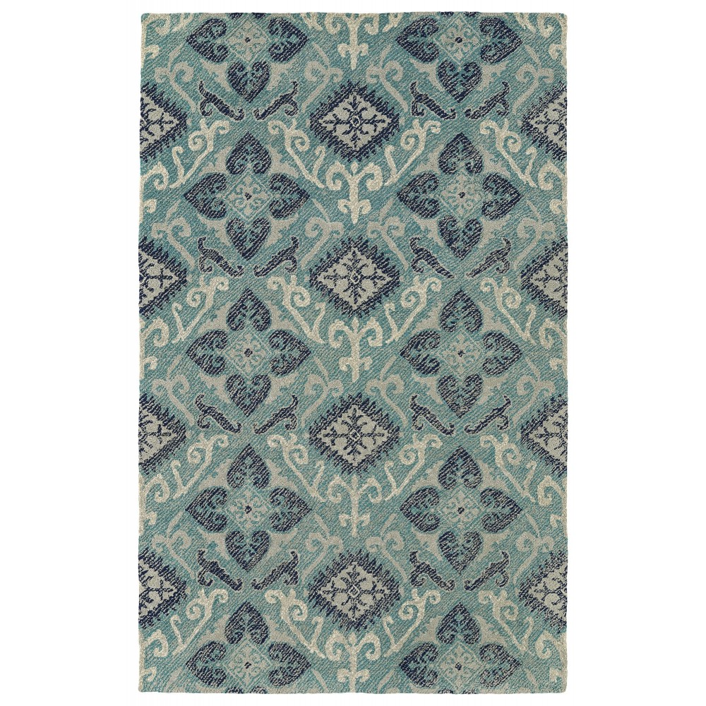 Kaleen Weathered Collection Bright Teal Runner 2' x 6'