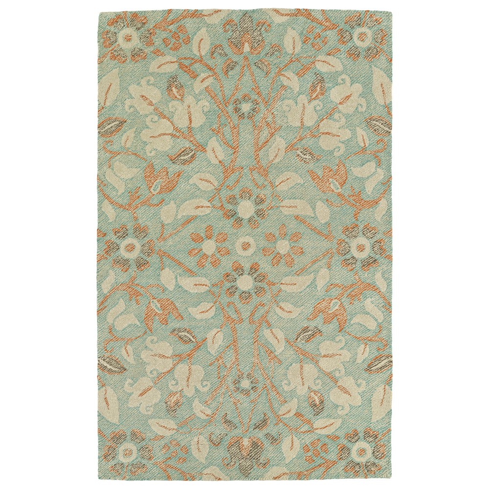 Kaleen Weathered Collection Bright Turquoise Area Rug 8' x 10'