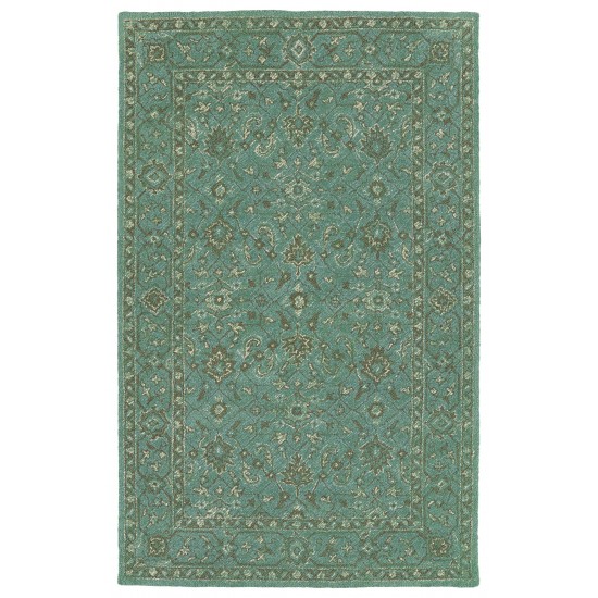 Kaleen Weathered Collection Dark Turquoise Throw Rug 2' x 3'