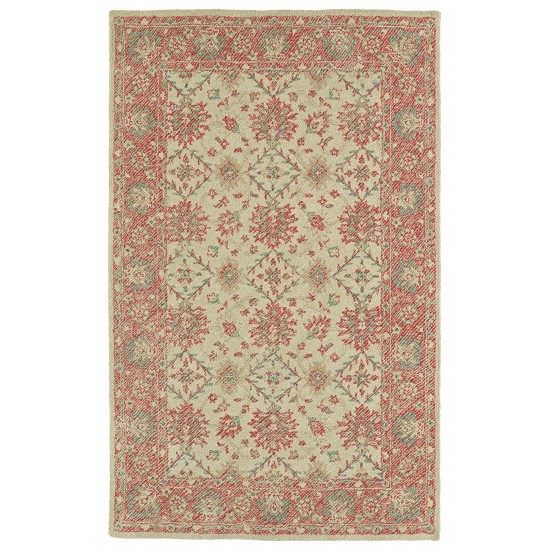 Kaleen Weathered Collection Light Watermelon Throw Rug 2' x 3'