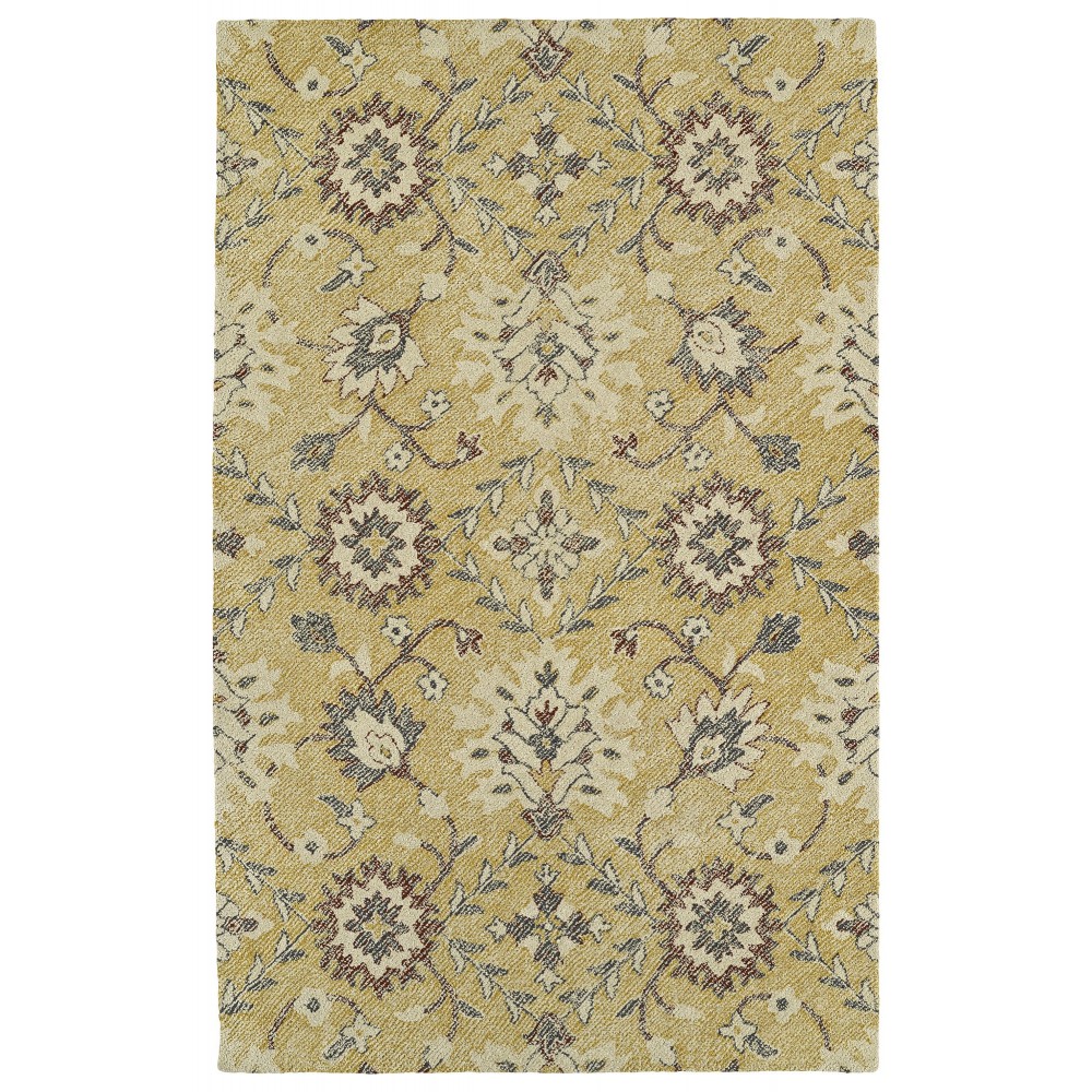 Kaleen Weathered Collection Light Gold Area Rug 4' x 6'
