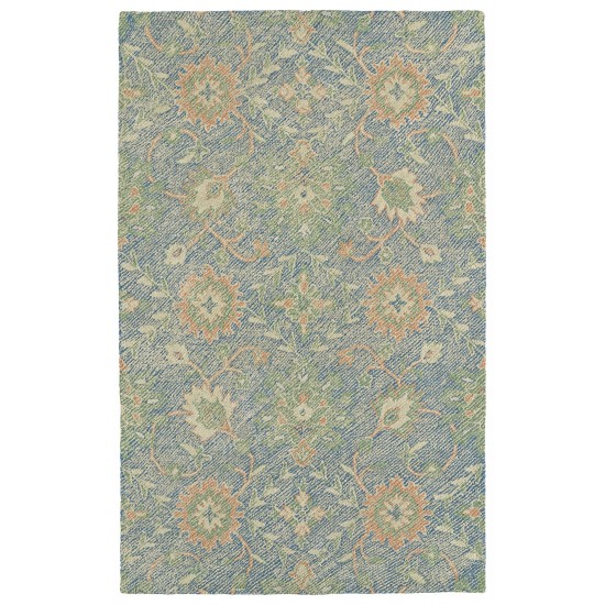 Kaleen Weathered Collection Blue Glacier Throw Rug 2' x 3'