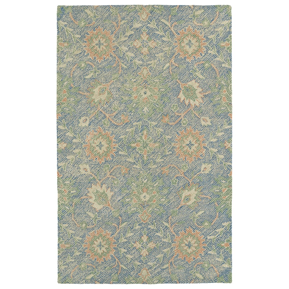 Kaleen Weathered Collection Blue Glacier Throw Rug 2' x 3'
