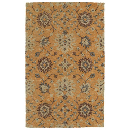 Kaleen Weathered Collection Bright Orange Throw Rug 2' x 3'