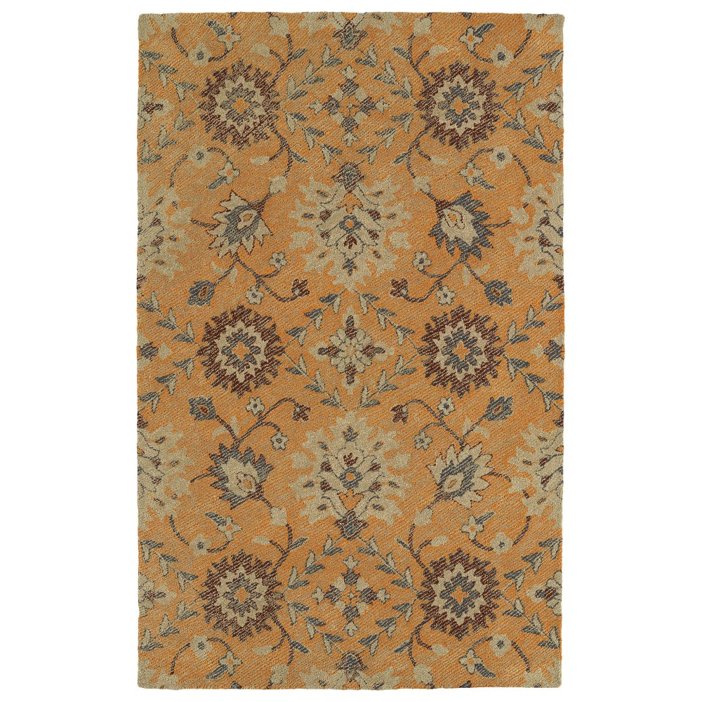 Kaleen Weathered Collection Bright Orange Area Rug 5' x 7'6"