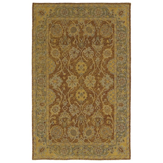 Kaleen Weathered Collection Dark Brick Throw Rug 2' x 3'