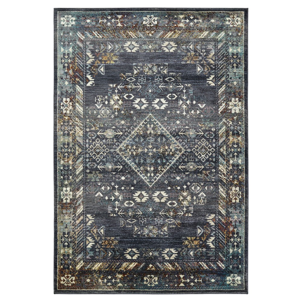 Kaleen Wynnlow Collection Dark Navy Throw Rug 1'10" x 2'6"