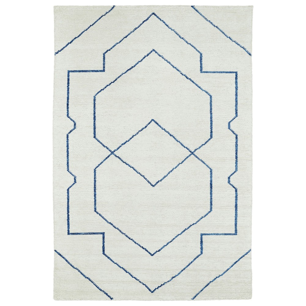 Kaleen Solitaire Collection Ivory Denim Throw Rug 2' x 3'