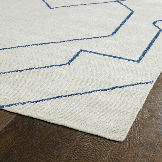 Kaleen Solitaire Collection Ivory Denim Throw Rug 2' x 3'