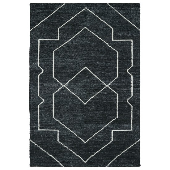 Kaleen Solitaire Collection Dark Charcoal Throw Rug 2' x 3'