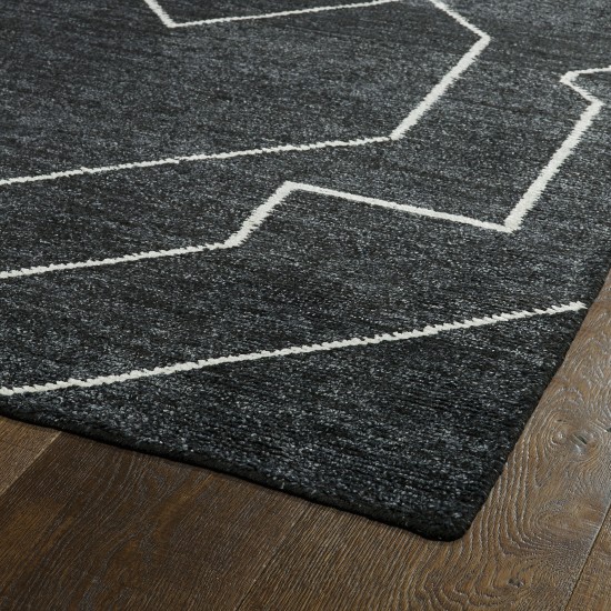 Kaleen Solitaire Collection Dark Charcoal Throw Rug 2' x 3'