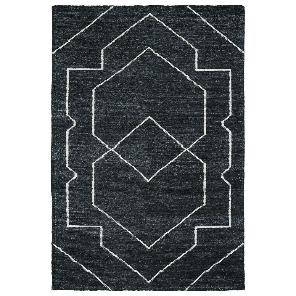 Kaleen Solitaire Collection Dark Charcoal Area Rug 4' x 6'