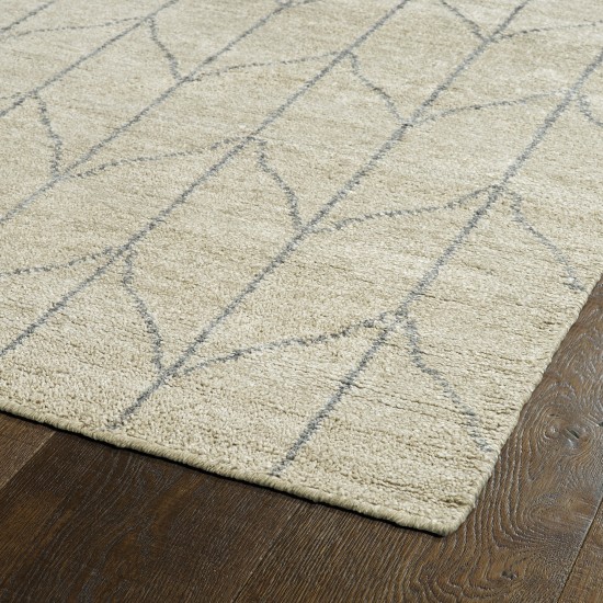 Kaleen Solitaire Collection Light Sand Throw Rug 2' x 3'