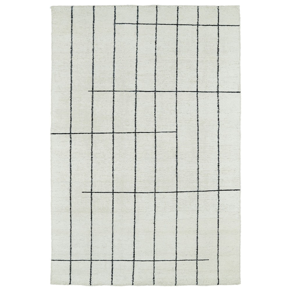 Kaleen Solitaire Collection Ivory Charcoal Throw Rug 2' x 3'