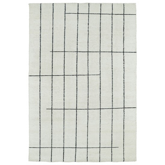 Kaleen Solitaire Collection Ivory Charcoal Area Rug 5' x 7'9"