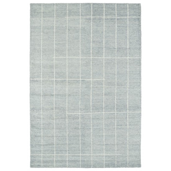 Kaleen Solitaire Collection Glacier Blue Ivory Area Rug 4' x 6'