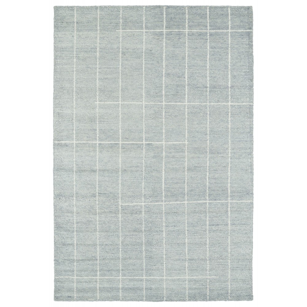 Kaleen Solitaire Collection Glacier Blue Ivory Area Rug 4' x 6'