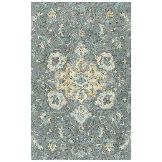 Kaleen Zocalo Collection Dark Graphite Throw Rug 2' x 3'