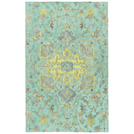 Kaleen Zocalo Collection Bright Mint Throw Rug 2' x 3'