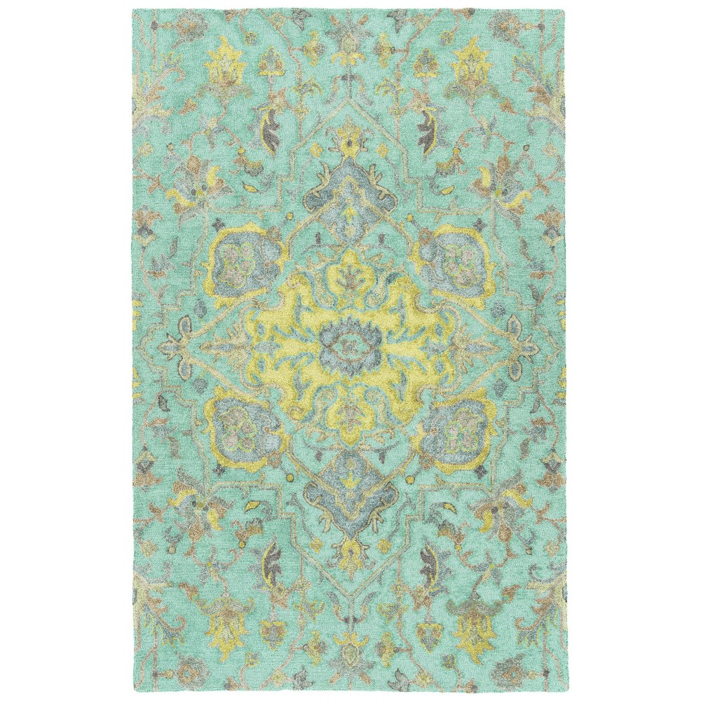 Kaleen Zocalo Collection Bright Mint Throw Rug 2' x 3'