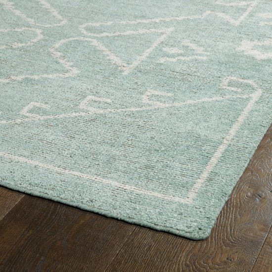 Kaleen Solitaire Collection Light Mint Throw Rug 2' x 3'