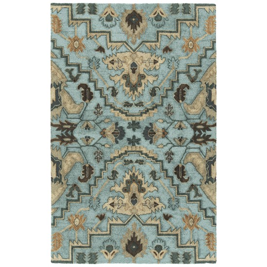 Kaleen Zocalo Collection Light Blue Throw Rug 2' x 3'