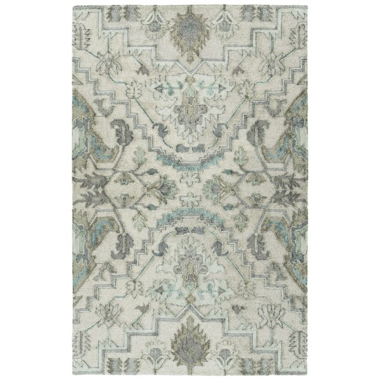 Kaleen Zocalo Collection Silver Spa Area Rug 5' x 7'