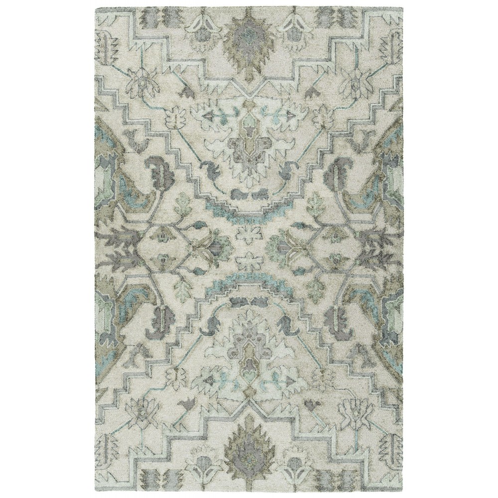 Kaleen Zocalo Collection Silver Spa Area Rug 5' x 7'