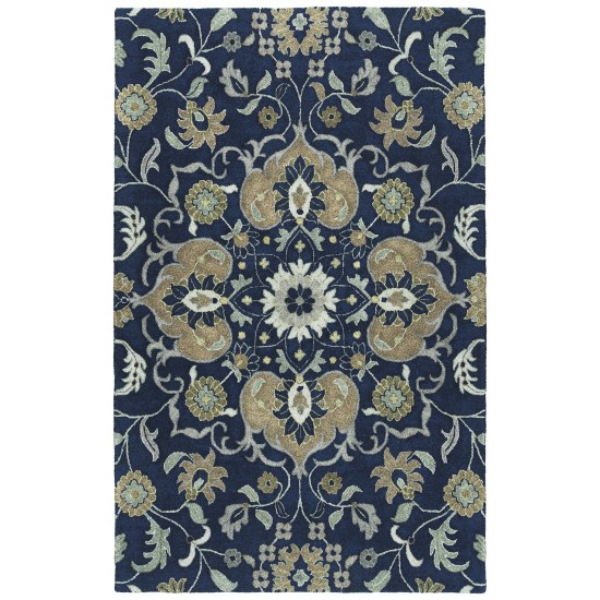 Kaleen Zocalo Collection Dark Navy Throw Rug 2' x 3'