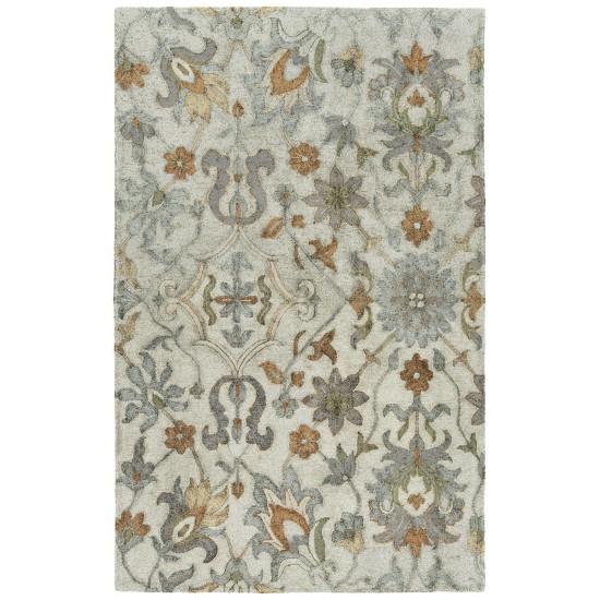 Kaleen Zocalo Collection Silver Steel Throw Rug 2' x 3'