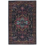 Kaleen Zuma Beach Collection Navy Pink Throw Rug 2' x 3'