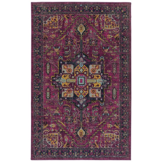 Kaleen Zuma Beach Collection Dark Pink Runner 2'2" x 7'6"