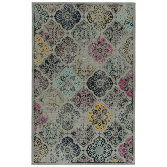 Kaleen Zuma Beach Collection Bright Grey Area Rug 3'11" x 5'3"