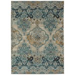 Kaleen Zuma Beach Collection Turquoise Gold Runner 2'2" x 7'6"